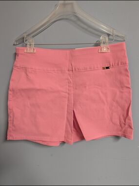 NWT INC International Concepts Pink High-Rise Pull-On Shorts with Gold Accent